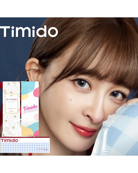 Timido〈媞蜜多&蜜緹〉彩色日拋隱形眼鏡【10片裝】5盒送1盒共6盒
