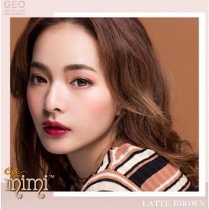 GEO〈Mimi咖啡〉彩色月拋隱形眼鏡【1片瓶裝】2瓶